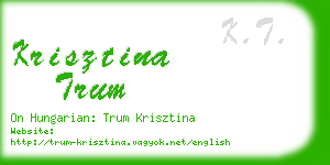 krisztina trum business card